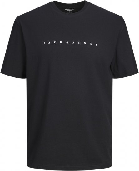 Jack & Jones STAR T-Shirt Black - Pólók - Nagyméretű pólók - 2XL-14XL