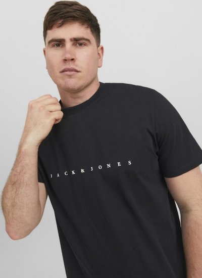 Jack & Jones STAR T-Shirt Black - Pólók - Nagyméretű pólók - 2XL-14XL