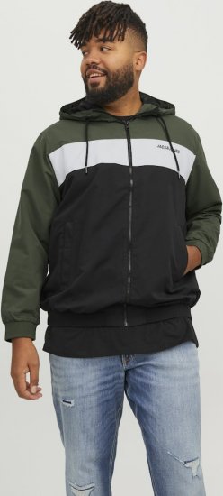 Jack & Jones RUSH Bomber Jacket with Hood Green - Kabátok - Nagyméretű Kabátok - 2XL-8XL