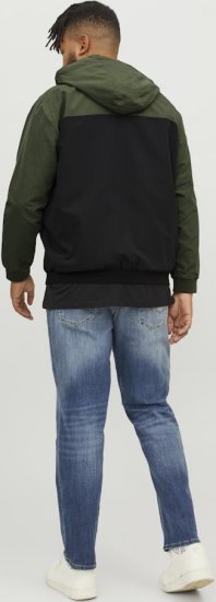 Jack & Jones RUSH Bomber Jacket with Hood Green - Kabátok - Nagyméretű Kabátok - 2XL-8XL