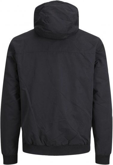 Jack & Jones RUSH SOLID Bomber Jacket with Hood Black - Kabátok - Nagyméretű Kabátok - 2XL-8XL