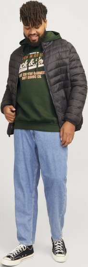 Jack & Jones 2 COL LOGO Hoodie Kombu Green - Pulóverek & kapucnis pulóverek - Pulóverek & Kapucnis pulóver 2XL-12XL