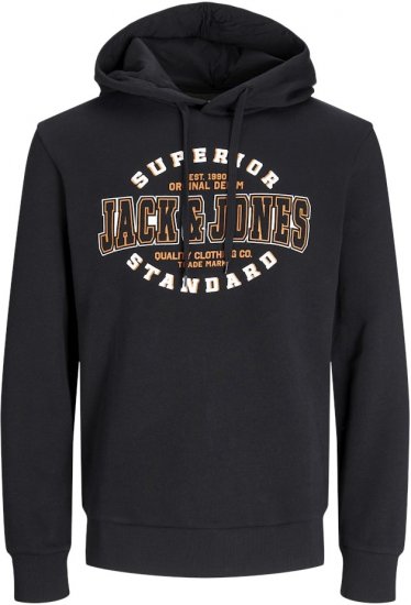 Jack & Jones 2 COL LOGO Hoodie Black - Pulóverek & kapucnis pulóverek - Pulóverek & Kapucnis pulóver 2XL-12XL