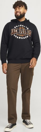 Jack & Jones 2 COL LOGO Hoodie Black - Pulóverek & kapucnis pulóverek - Pulóverek & Kapucnis pulóver 2XL-12XL