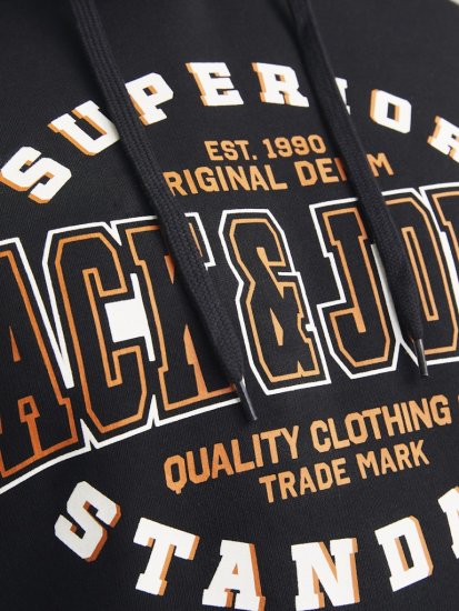 Jack & Jones 2 COL LOGO Hoodie Black - Pulóverek & kapucnis pulóverek - Pulóverek & Kapucnis pulóver 2XL-12XL