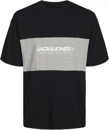 Jack & Jones LEGACY BLOCKING T-Shirt Black - Pólók - Nagyméretű pólók - 2XL-14XL