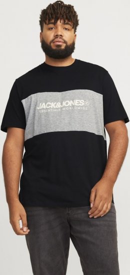 Jack & Jones LEGACY BLOCKING T-Shirt Black - Pólók - Nagyméretű pólók - 2XL-14XL