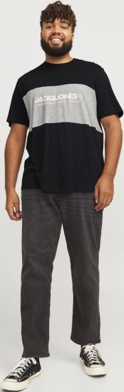 Jack & Jones LEGACY BLOCKING T-Shirt Black - Pólók - Nagyméretű pólók - 2XL-14XL