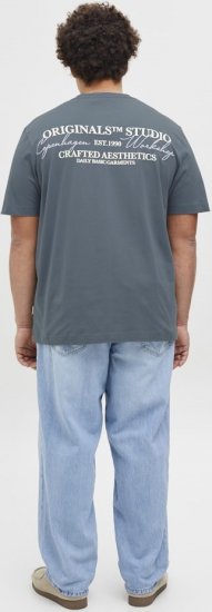 Jack & Jones Lington Crew Neck T-Shirt Grey - Pólók - Nagyméretű pólók - 2XL-14XL