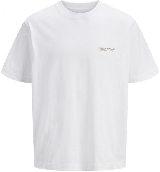 Jack & Jones Lington Crew Neck T-Shirt Bright White - Pólók - Nagyméretű pólók - 2XL-14XL