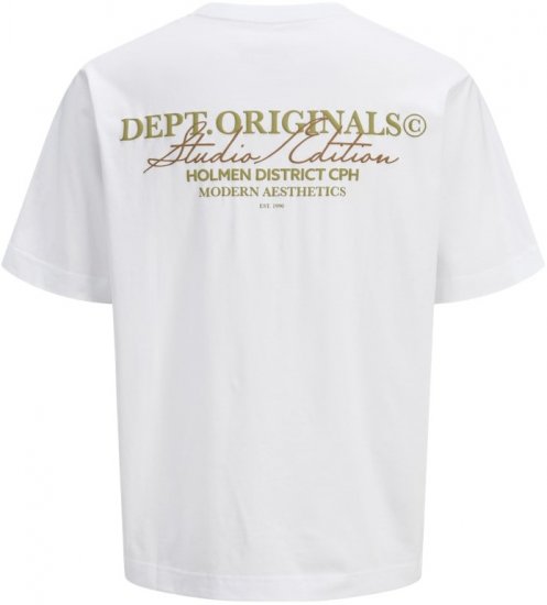 Jack & Jones Lington Crew Neck T-Shirt Bright White - Pólók - Nagyméretű pólók - 2XL-14XL