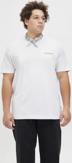 Jack & Jones Lington Crew Neck T-Shirt Bright White - Pólók - Nagyméretű pólók - 2XL-14XL