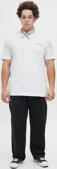Jack & Jones Lington Crew Neck T-Shirt Bright White - Pólók - Nagyméretű pólók - 2XL-14XL