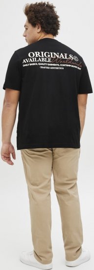 Jack & Jones Lington Crew Neck T-Shirt Black - Pólók - Nagyméretű pólók - 2XL-14XL