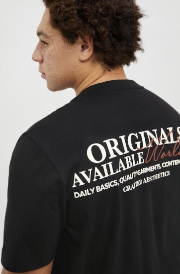 Jack & Jones Lington Crew Neck T-Shirt Black - Pólók - Nagyméretű pólók - 2XL-14XL