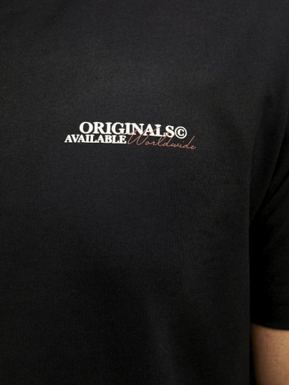 Jack & Jones Lington Crew Neck T-Shirt Black - Pólók - Nagyméretű pólók - 2XL-14XL