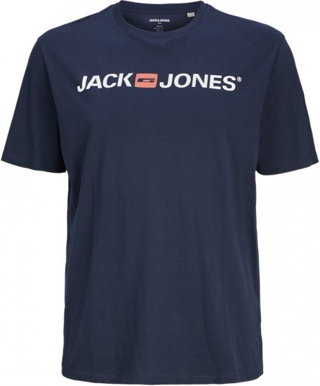 Jack & Jones Corp Logo Crew Neck T-Shirt Navy Blazer - Pólók - Nagyméretű pólók - 2XL-14XL