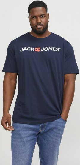 Jack & Jones Corp Logo Crew Neck T-Shirt Navy Blazer - Pólók - Nagyméretű pólók - 2XL-14XL