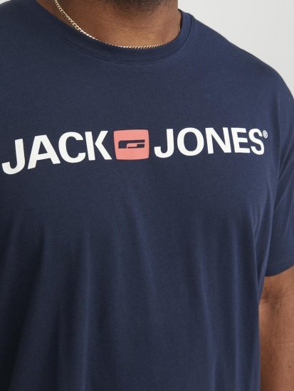 Jack & Jones Corp Logo Crew Neck T-Shirt Navy Blazer - Pólók - Nagyméretű pólók - 2XL-14XL