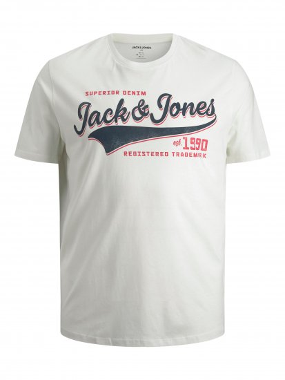 Jack & Jones JJELOGO TEE White - Pólók - Nagyméretű pólók - 2XL-14XL