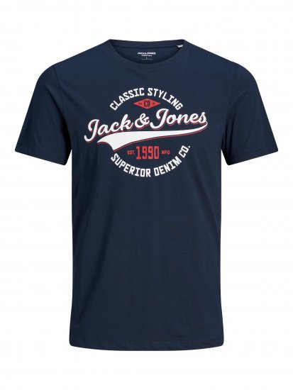 Jack & Jones JJELOGO TEE Navy - Pólók - Nagyméretű pólók - 2XL-14XL