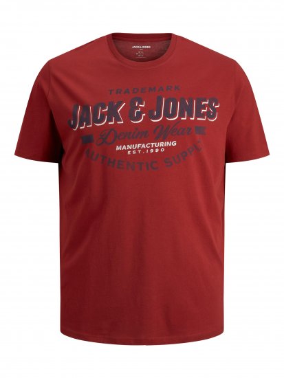 Jack & Jones JJELOGO TEE Red - Pólók - Nagyméretű pólók - 2XL-14XL