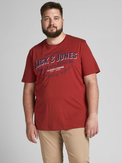 Jack & Jones JJELOGO TEE Red - Pólók - Nagyméretű pólók - 2XL-14XL
