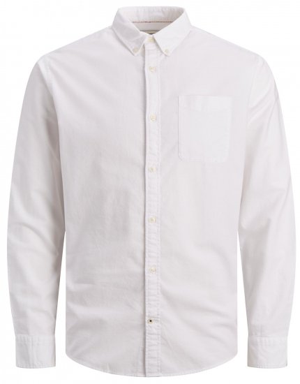 Jack & Jones OXFORD LS Shirt White - Ingek - Ingek 2XL-10XL