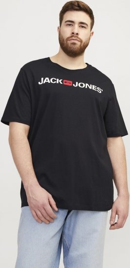 Jack & Jones Corp Logo Crew Neck T-Shirt Black - Pólók - Nagyméretű pólók - 2XL-14XL