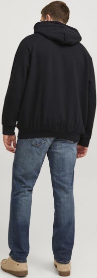 Jack & Jones CORP LOGO Large Print Hoodie Black - Pulóverek & kapucnis pulóverek - Pulóverek & Kapucnis pulóver 2XL-12XL
