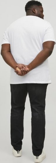 Jack & Jones CORP Logo T-Shirt White w Large Black Print - Pólók - Nagyméretű pólók - 2XL-14XL