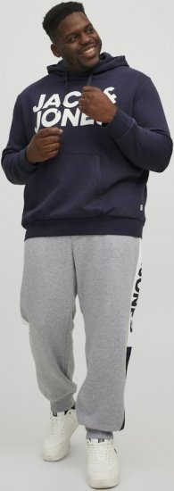 Jack & Jones CORP LOGO Large Print Hoodie Navy Blazer - Pulóverek & kapucnis pulóverek - Pulóverek & Kapucnis pulóver 2XL-12XL