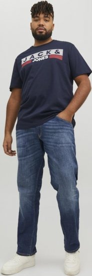 Jack & Jones CORP Logo T-Shirt Navy/PLAY 4 - Pólók - Nagyméretű pólók - 2XL-14XL