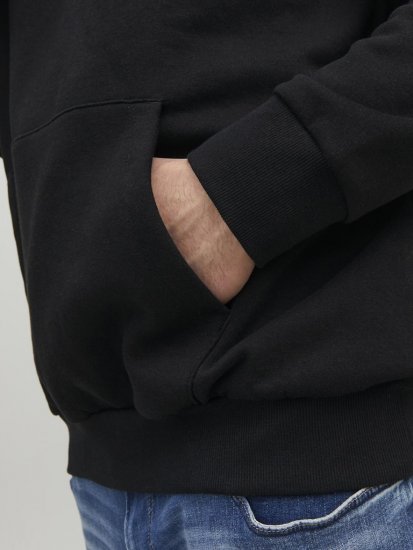 Jack & Jones CORP LOGO PLAY 4 Print Hoodie Black - Pulóverek & kapucnis pulóverek - Pulóverek & Kapucnis pulóver 2XL-12XL