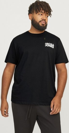 Jack & Jones CORP Logo T-Shirt Black - Pólók - Nagyméretű pólók - 2XL-14XL