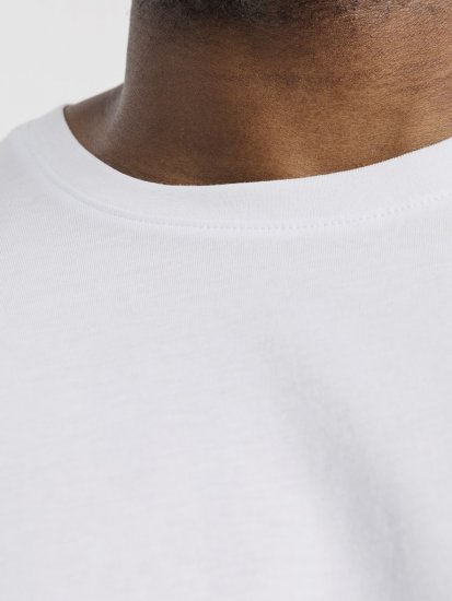 Jack & Jones CORP Logo T-Shirt White w Small Black Print - Pólók - Nagyméretű pólók - 2XL-14XL