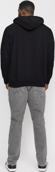 Jack & Jones CORP LOGO Small Print Hoodie Black - Pulóverek & kapucnis pulóverek - Pulóverek & Kapucnis pulóver 2XL-12XL