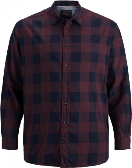 Jack & Jones Gingham L/S Shirt Dark Red - Ingek - Ingek 2XL-10XL