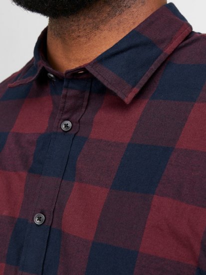 Jack & Jones Gingham L/S Shirt Dark Red - Ingek - Ingek 2XL-10XL
