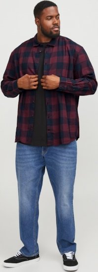 Jack & Jones Gingham L/S Shirt Dark Red - Ingek - Ingek 2XL-10XL