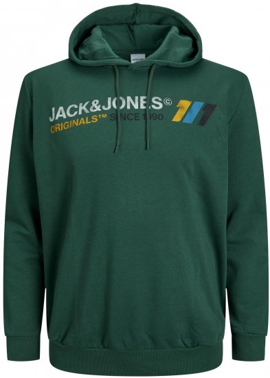 Jack & Jones JORNATE SWEAT Hoodie Green - Pulóverek & kapucnis pulóverek - Pulóverek & Kapucnis pulóver 2XL-12XL