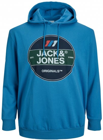 Jack & Jones JORNATE SWEAT Hoodie Blue - Pulóverek & kapucnis pulóverek - Pulóverek & Kapucnis pulóver 2XL-12XL