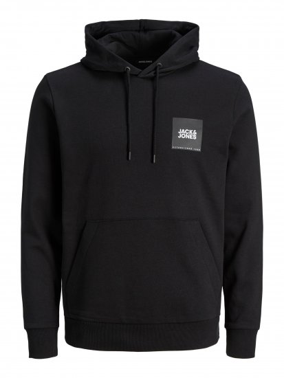 Jack & Jones JJLOCK SWEAT HOOD Black - Pulóverek & kapucnis pulóverek - Pulóverek & Kapucnis pulóver 2XL-12XL