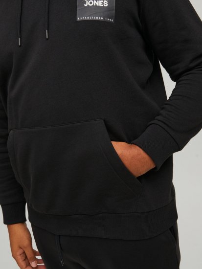 Jack & Jones JJLOCK SWEAT HOOD Black - Pulóverek & kapucnis pulóverek - Pulóverek & Kapucnis pulóver 2XL-12XL