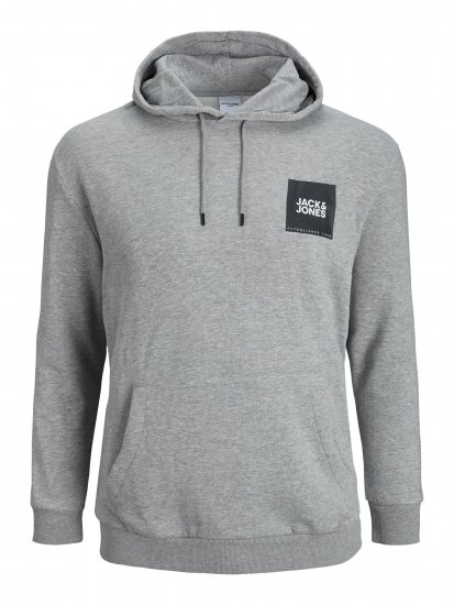 Jack & Jones JJLOCK SWEAT HOOD Grey - Pulóverek & kapucnis pulóverek - Pulóverek & Kapucnis pulóver 2XL-12XL