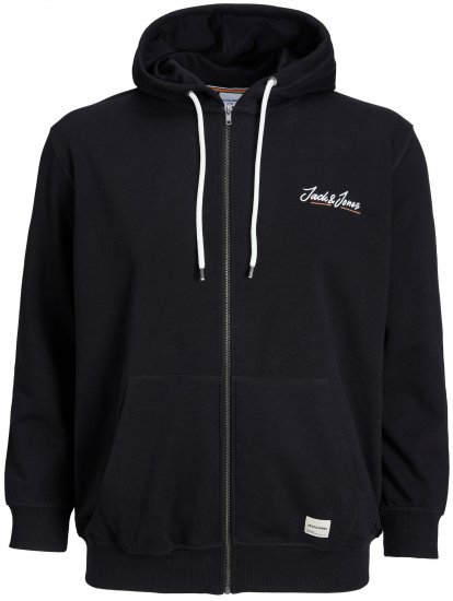 Jack & Jones JORPAUL TONS ZIP Hoodie Black - Pulóverek & kapucnis pulóverek - Pulóverek & Kapucnis pulóver 2XL-12XL