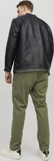 Jack & Jones Rocky Urban Rider Leather Jacket Black - Kabátok - Nagyméretű Kabátok - 2XL-8XL