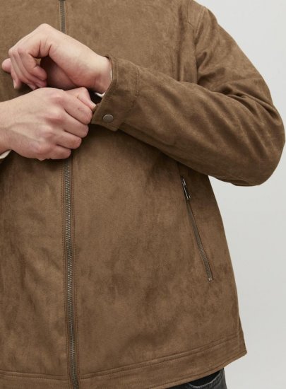 Jack & Jones Rocky Urban Rider Leather Jacket Brown - Kabátok - Nagyméretű Kabátok - 2XL-8XL