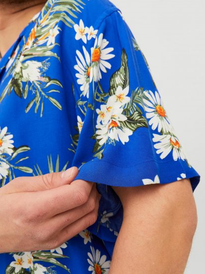 Jack & Jones JORLUKE FLORES Resort Shirt Nautical Blue - Ingek - Ingek 2XL-10XL