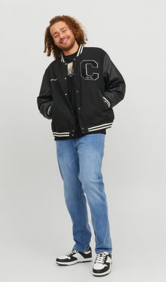 Jack & Jones JORCOLLEGE Bomber Jacket Black - Kabátok - Nagyméretű Kabátok - 2XL-8XL